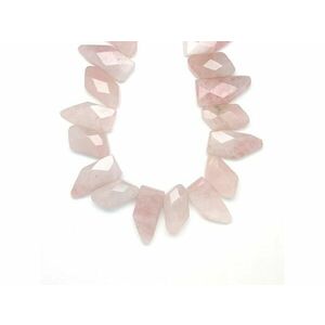 Rózsakvarc csiszolt dogteeth 25-35x13-15mm– ékszerkészítő alapanyag (füzér) kép