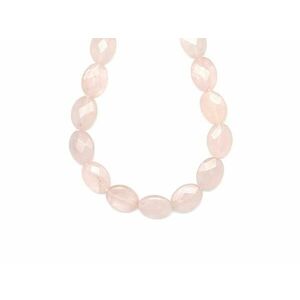 Rózsakvarc fazettált ovális 12x16mm– ékszerkészítő alapanyag (füzér) kép