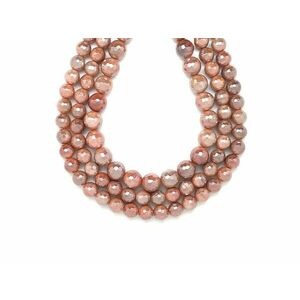 Holdkő fazettált aura pink golyó 10mm– ékszerkészítő alapanyag (füzér) kép