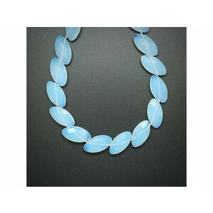 Opalit fazettált ovális átlón fúrt 10x18mm– ékszerkészítő alapanyag (füzér) kép