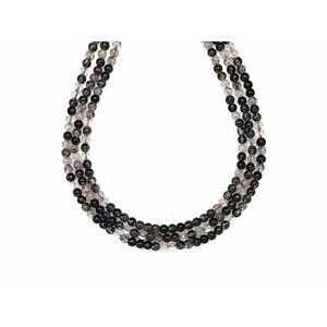 Turmalinkvarc golyó 3-4mm– ékszerkészítő alapanyag (füzér) kép