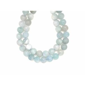 Akvamarin matt golyó 12mm– ékszerkészítő alapanyag (füzér) kép