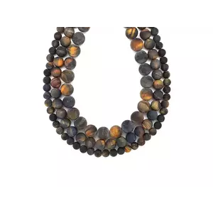 Sólyomszem matt golyó 10mm 19– ékszerkészítő alapanyag (füzér) kép