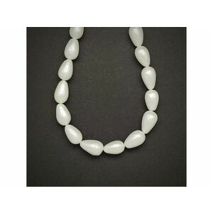 Kagyló bevonatos csepp rücskös 10x16mm– ékszerkészítő alapanyag (füzér) kép