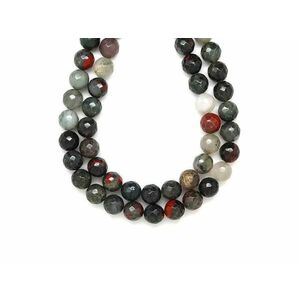 Kvarc jáspissal fazettált golyó 10mm– ékszerkészítő alapanyag (füzér) kép