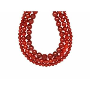 Karneol sötét golyó 10-11mm – ékszerkészítő alapanyag (füzér) kép