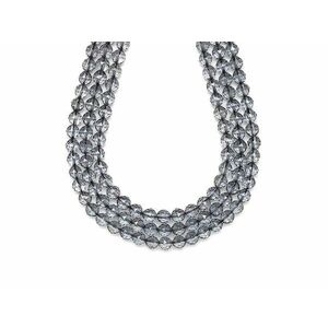 Aura kvarc fazettált háromszög szürke golyó 6mm– ékszerkészítő alapanyag (füzér) kép