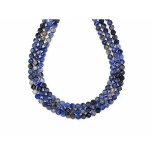 Szodalit spot fazettált golyó 4mm– ékszerkészítő alapanyag (füzér) kép