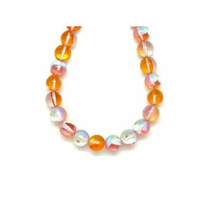 Üveg opalizáló sárga golyó 10mm– ékszerkészítő alapanyag (füzér) kép