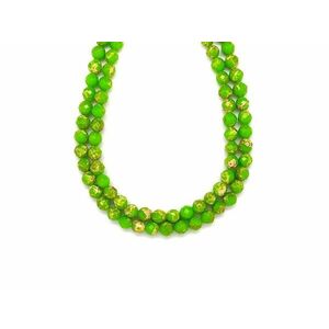 Regalit fazettált gyémánt világoszöld golyó 6mm– ékszerkészítő alapanyag (füzér) kép