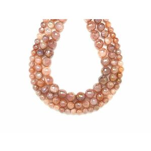 Holdkő fazettált aura sötét krém golyó 10mm– ékszerkészítő alapanyag (füzér) kép