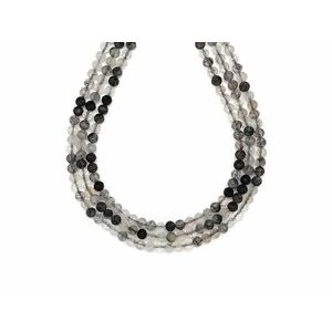 Turmalinkvarc fazettált golyó 4mm– ékszerkészítő alapanyag (füzér) kép