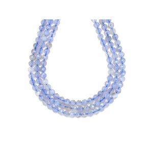 Kalcedon fazettált golyó 5-6mm– ékszerkészítő alapanyag (füzér) kép