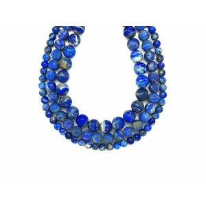 Lapis lazuli matt golyó 6-7mm– ékszerkészítő alapanyag (füzér) kép