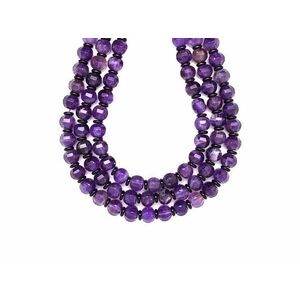 Ametiszt fazettált golyó tégla 10x8mm– ékszerkészítő alapanyag (füzér) kép