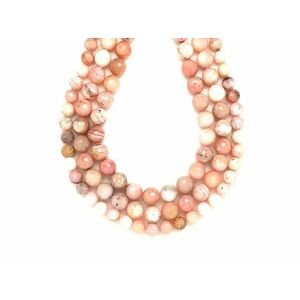 Opál pink hatszög fazettált golyó 8-8, 5mm – ékszerkészítő alapanyag (füzér) kép