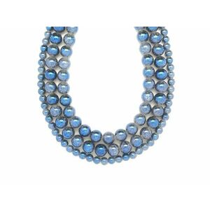 Aura kvarc roppantott golyó kék 6-6, 5mm– ékszerkészítő alapanyag (füzér) kép