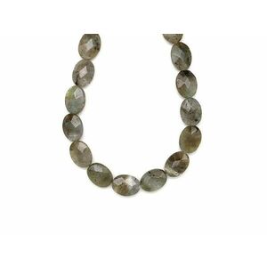 Labradorit fazettált ovál 12x16x6mm– ékszerkészítő alapanyag (füzér) kép