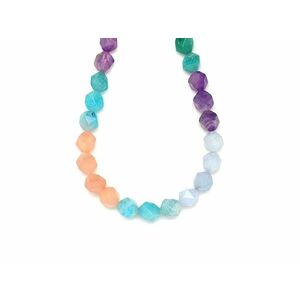 Multi lapcs. akva. amaz. amet. morg. rózsa. 9-10mm– ékszerkészítő alapanyag (füzér) kép