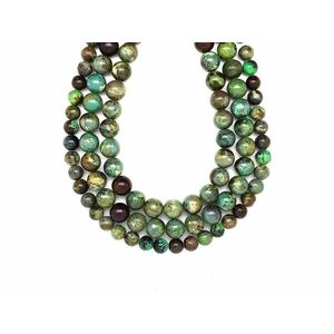 Achát crazy szinezett zöld golyó 10mm– ékszerkészítő alapanyag (füzér) kép