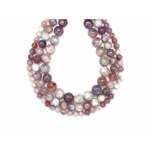 Lepidolit Pink Turmalinnal golyó 10-11mm– ékszerkészítő alapanyag (füzér) kép