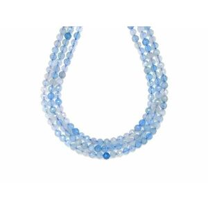 Akvamarin fazettált golyó 4mm– ékszerkészítő alapanyag (füzér) kép