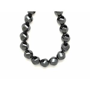 Hematit csavart hordó 14x14mm– ékszerkészítő alapanyag (füzér) kép