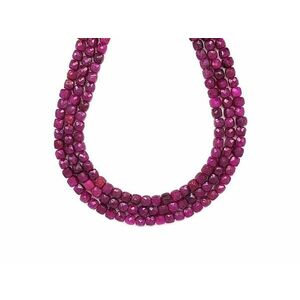 Rubin fazettált kocka 4x4mm– ékszerkészítő alapanyag (füzér) kép