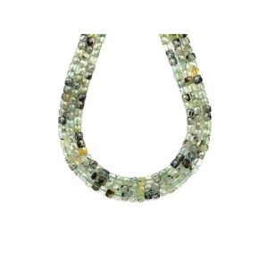 Prehnit fazettált kocka 4-5x4-5mm– ékszerkészítő alapanyag (füzér) kép