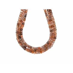 Holdkő barna fazettált kocka 4x4mm– ékszerkészítő alapanyag (füzér) kép