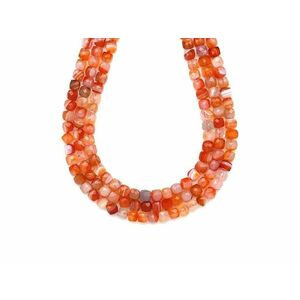 Karneol fazettált kocka 5-6x5-6mm– ékszerkészítő alapanyag (füzér) kép