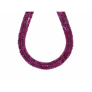 Rubin fazettált kocka 3-4mm– ékszerkészítő alapanyag (füzér) kép