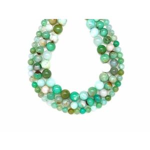 Krizopráz golyó 9-10mm– ékszerkészítő alapanyag (füzér) kép