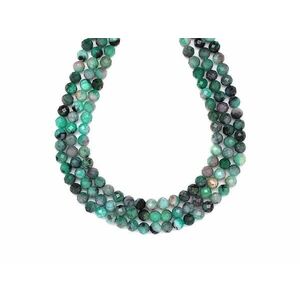 Smaragd fazettált golyó 5mm– ékszerkészítő alapanyag (füzér) kép