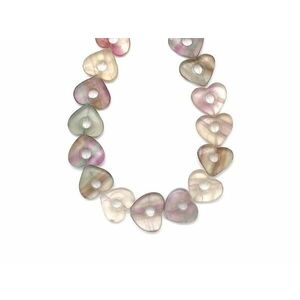 Fluorit lyukas szív 19-20x17-18mm– ékszerkészítő alapanyag (füzér) kép