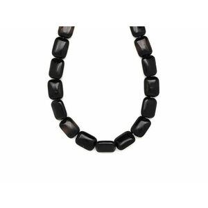 Achát fekete tégla 10x14x5-6mm– ékszerkészítő alapanyag (füzér) kép