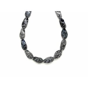 Obszidián hópehely tégla csavart 6-7x15-16mm– ékszerkészítő alapanyag (füzér) kép