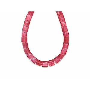 Fiber optic rózsaszín négyzet 8mm– ékszerkészítő alapanyag (füzér) kép