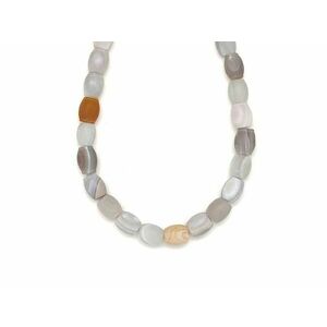 Achát szürke matt hordó 8x9-10mm– ékszerkészítő alapanyag (füzér) kép