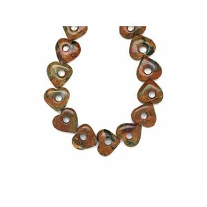 Riolit lyukas szív 19-20x18-19mm– ékszerkészítő alapanyag (füzér) kép