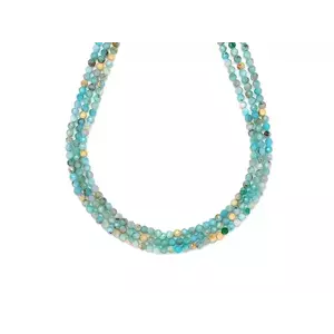 Amazonit fazettált A golyó 2-3mm– ékszerkészítő alapanyag (füzér) kép