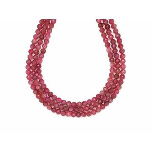 Rubellit fazettált golyó 4mm– ékszerkészítő alapanyag (füzér) kép