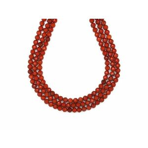 Jáspis vörös fazettált golyó 4-5mm– ékszerkészítő alapanyag (füzér) kép