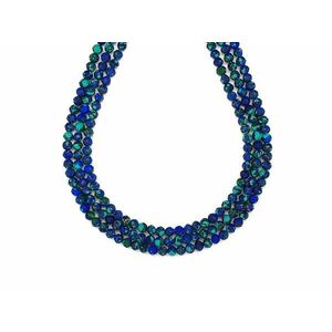 Műanyag faz azurit malachit utánzat golyó 3-4mm– ékszerkészítő alapanyag (füzér) kép