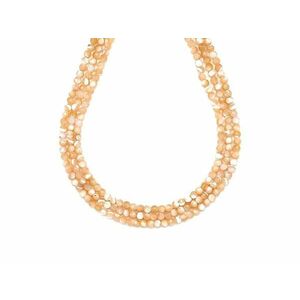 Kagyló sárga fazettált golyó 3mm– ékszerkészítő alapanyag (füzér) kép