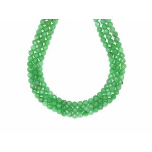 Üveg fazettált zöld golyó 4-5mm– ékszerkészítő alapanyag (füzér) kép