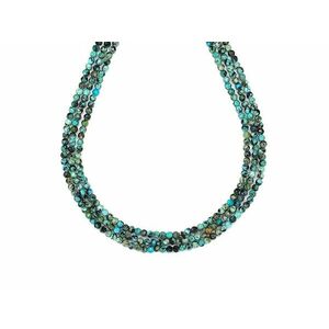 Türkiz afrikai fazettált golyó 2-3mm– ékszerkészítő alapanyag (füzér) kép