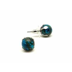 Fülbevaló acél karmos golyó krizokolla 10mm kép