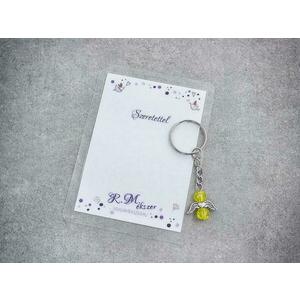 Szeretettel sárga angyal medálos kulcstartó kép