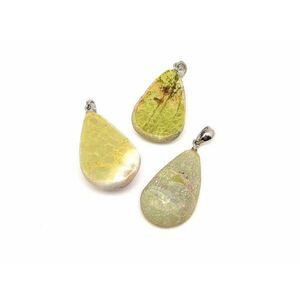 Felezett csepp medál opál zöld 2-2, 5x3, 5-4cm (MDG) kép